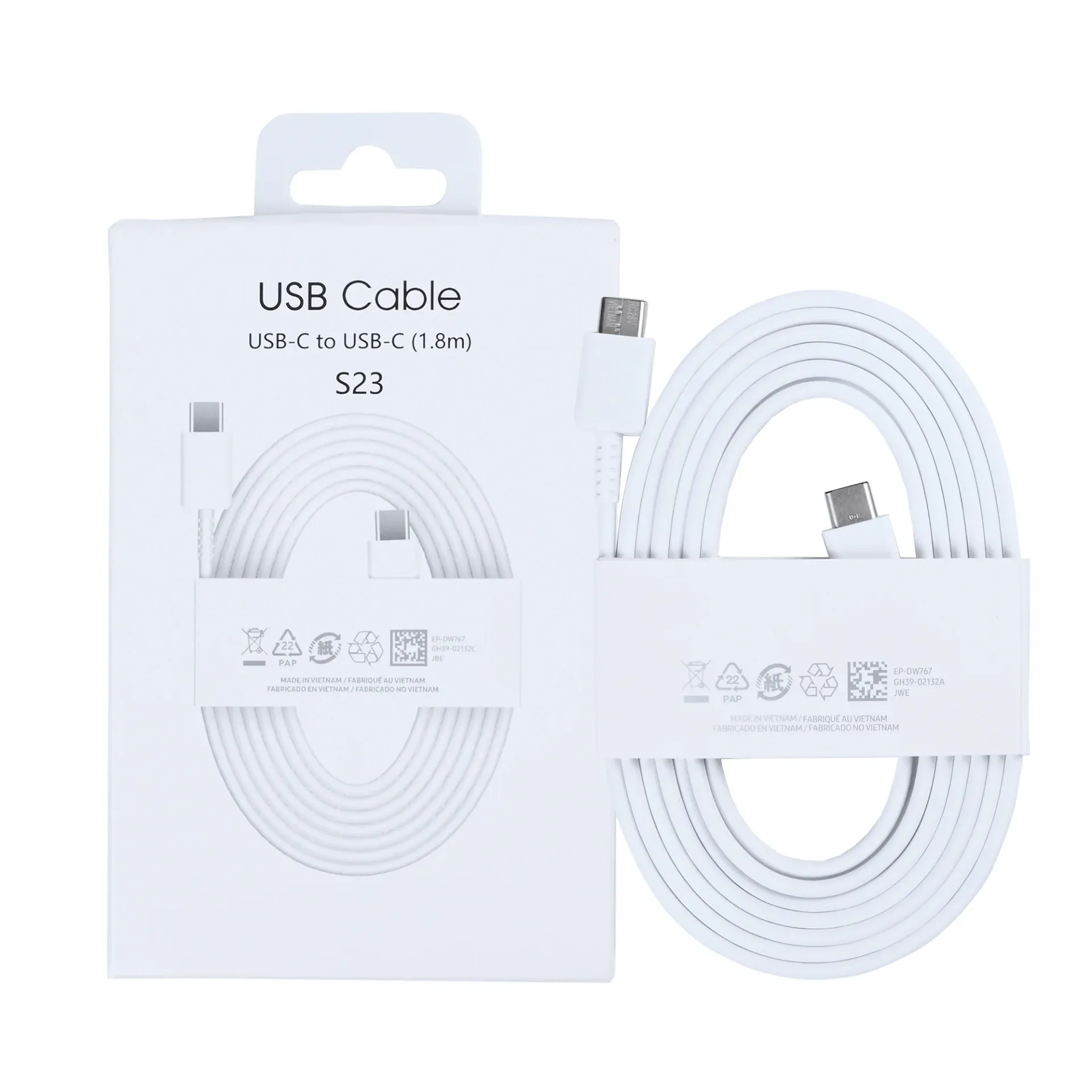 Data Cable USB-C To USB-C 180cm White Retail Box